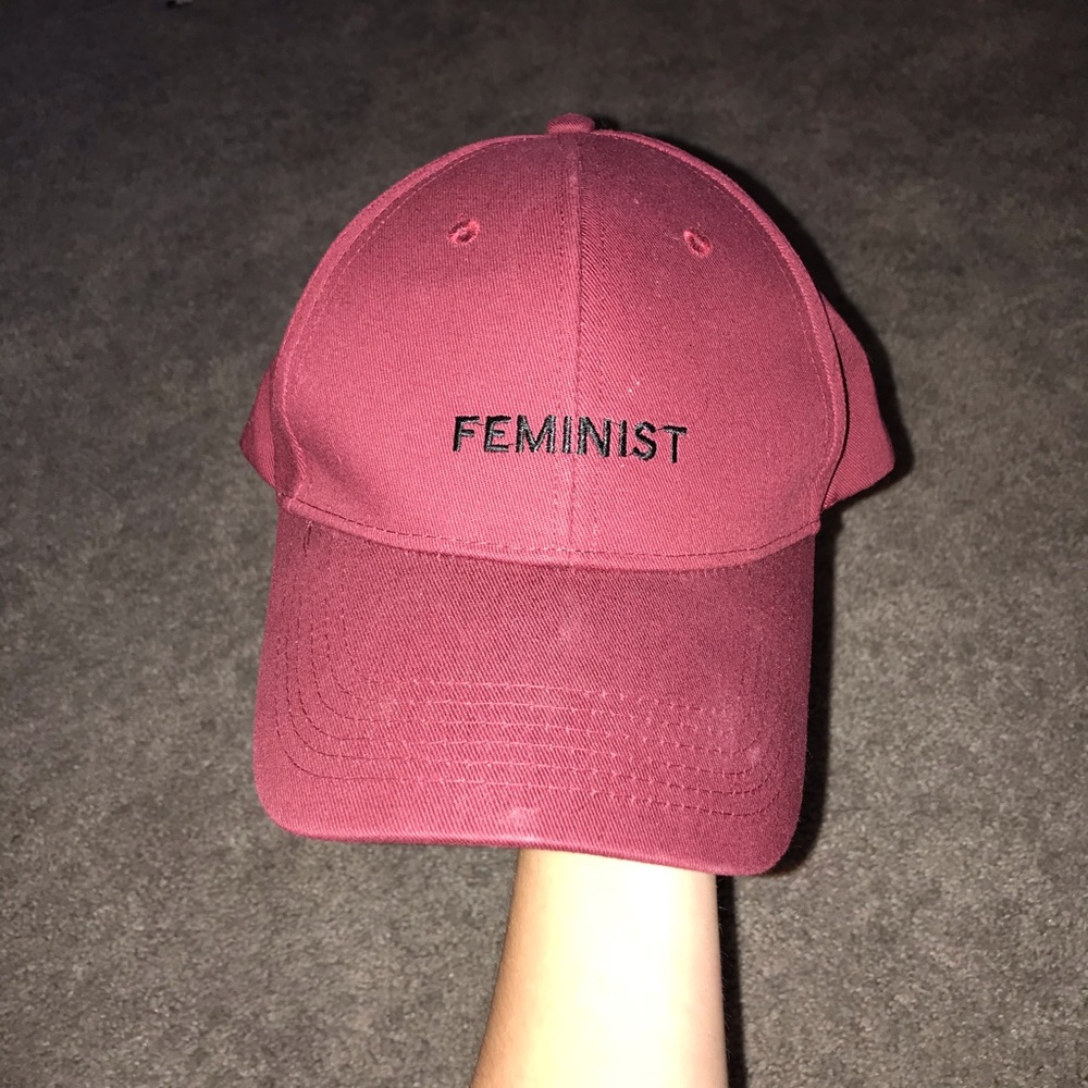"FEMINIST" Maroon Baseball Cap
